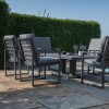 Maze Lounge Outdoor Furniture Amalfi Grey 6 Seat Rectangular Dining Set with Rising Table