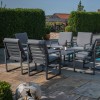 Maze Lounge Outdoor Furniture Amalfi Grey 6 Seat Rectangular Dining Set with Rising Table