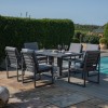 Maze Lounge Outdoor Furniture Amalfi Grey 6 Seat Rectangular Dining Set with Rising Table