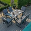 Maze Lounge Outdoor Furniture Amalfi Grey 6 Seat Rectangular Dining Set with Rising Table