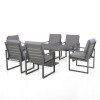 Maze Lounge Outdoor Furniture Amalfi Grey 6 Seat Rectangular Dining Set with Rising Table