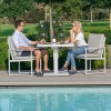 Maze Lounge Outdoor Furniture Amalfi White 3 Piece Bistro Set with Rising Table