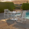 Maze Lounge Outdoor Furniture Amalfi White 3 Piece Bistro Set with Rising Table