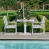 Maze Lounge Outdoor Furniture Amalfi White 3 Piece Bistro Set with Rising Table