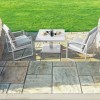 Maze Lounge Outdoor Furniture Amalfi White 3 Piece Bistro Set with Rising Table