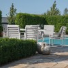 Maze Lounge Outdoor Furniture Amalfi White 6 Seat Rectangular Dining Set with Rising Table