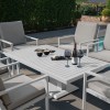 Maze Lounge Outdoor Furniture Amalfi White 6 Seat Rectangular Dining Set with Rising Table