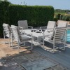 Maze Lounge Outdoor Furniture Amalfi White 6 Seat Rectangular Dining Set with Rising Table