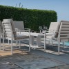 Maze Lounge Outdoor Furniture Amalfi White 6 Seat Rectangular Dining Set with Rising Table