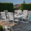 Maze Lounge Outdoor Furniture Amalfi White 6 Seat Rectangular Dining Set with Rising Table