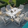 Maze Lounge Outdoor Furniture Amalfi White 6 Seat Rectangular Dining Set with Rising Table