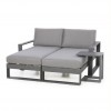 Maze Lounge Outdoor Amalfi Aluminium Grey Double Sunlounger with Side Table
