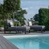 Maze Lounge Outdoor Amalfi Aluminium Grey Double Sunlounger with Side Table