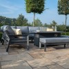 Maze Lounge Outdoor Furniture New York Grey Corner Dining Set With Fire Pit Table