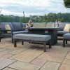 Maze Lounge Outdoor Furniture New York Grey Corner Dining Set With Fire Pit Table