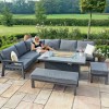 Maze Lounge Outdoor Furniture New York Grey Corner Dining Set With Fire Pit Table