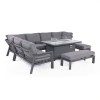 Maze Lounge Outdoor Furniture New York Grey Corner Dining Set With Fire Pit Table