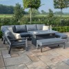 Maze Lounge Outdoor Furniture New York Grey Corner Dining Set With Fire Pit Table