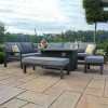 Maze Lounge Outdoor Furniture New York Grey Corner Dining Set With Fire Pit Table