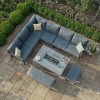 Maze Lounge Outdoor Furniture New York Grey Corner Dining Set With Fire Pit Table