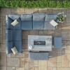 Maze Lounge Outdoor Furniture New York Grey Corner Dining Set With Fire Pit Table