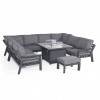 Maze Lounge Outdoor Furniture New York Grey U-shaped Sofa Set With Fire Pit Table