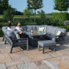 Maze Lounge Outdoor Furniture New York Grey U-shaped Sofa Set With Fire Pit Table