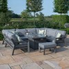 Maze Lounge Outdoor Furniture New York Grey U-shaped Sofa Set With Fire Pit Table