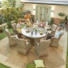 Nova Garden Furniture Oyster Natural Round 8 Seat Rattan Dining Set