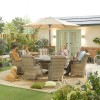 Nova Garden Furniture Oyster Natural Round 8 Seat Rattan Dining Set