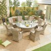 Nova Garden Furniture Oyster Natural Round 8 Seat Rattan Dining Set