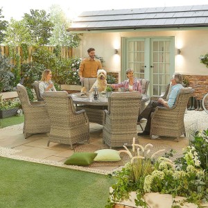 Nova Garden Furniture Oyster Natural Round 8 Seat Rattan Dining Set Nova Garden Furniture Oyster Natural Round 8 Seat Rattan Dining Set