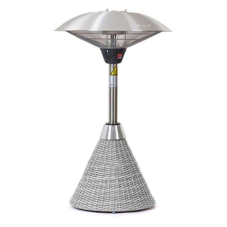 Nova Garden Furniture White Wash 2100w Rattan Table Top Patio Heater