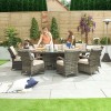 Nova Garden Furniture Olivia Brown Oval 8 Seat Dining set