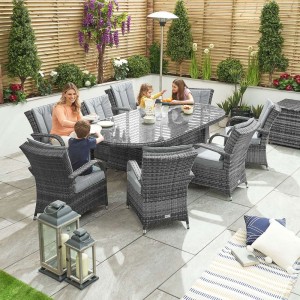 Nova Garden Furniture Olivia Grey Oval 8 Seat Dining set Nova Garden Furniture Olivia Grey Oval 8 Seat Dining set
