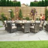 Nova Garden Furniture Olivia Brown Oval 8 Seat Dining set With Fire Pit