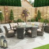 Nova Garden Furniture Olivia Brown Oval 8 Seat Dining set With Fire Pit