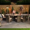 Nova Garden Furniture Olivia Brown Oval 8 Seat Dining set With Fire Pit