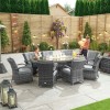 Nova Garden Furniture Olivia Grey Oval 8 Seat Dining set With Fire Pit