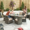 Nova Garden Furniture Brown Round 6 Seat 1.35m Dining Set With Ice Bucket