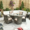 Nova Garden Furniture Brown Round 6 Seat 1.35m Dining Set With Ice Bucket