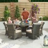 Nova Garden Furniture Brown Round 6 Seat 1.35m Dining Set With Ice Bucket