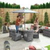 Nova Garden Furniture Olivia Grey Rattan 6 Seat Round Dining Set with Ice Bucket