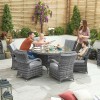 Nova Garden Furniture Olivia Grey Rattan 6 Seat Round Dining Set with Ice Bucket