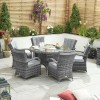 Nova Garden Furniture Olivia Grey Rattan 6 Seat Round Dining Set with Ice Bucket