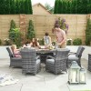 Nova Garden Furniture Olivia Grey Oval 6 Seat Dining set With Ice Bucket