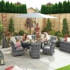 Nova Garden Furniture Olivia Grey Oval 6 Seat Dining set With Ice Bucket