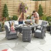 Nova Garden Furniture Olivia Grey Oval 6 Seat Dining set With Ice Bucket