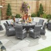 Nova Garden Furniture Olivia Grey Round 8 Seat Dining set With Ice Bucket