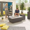 Nova Garden Furniture Neptune Dark Grey Rectangular Gas Fire Pit With Wind Guard And Cover